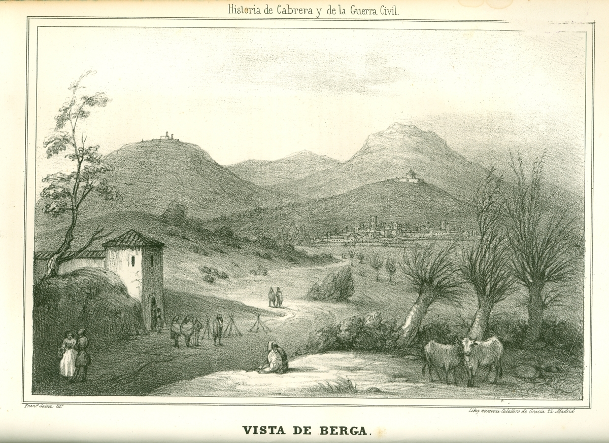 Grabado de Berga (principios del siglo XIX). Fuente Zumalakarregi Museoa