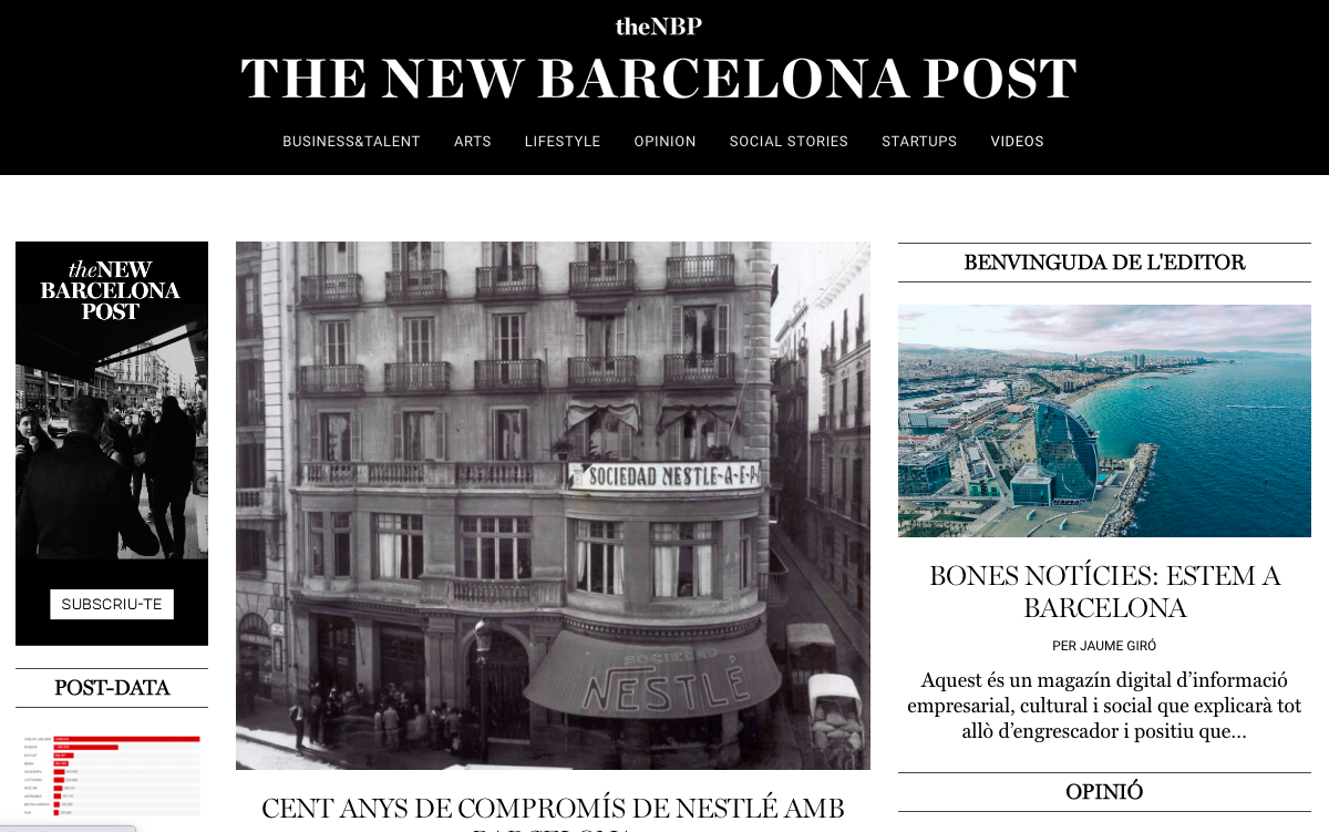 'The New Barcelona Post', el magazín digital que apuesta por Barcelona