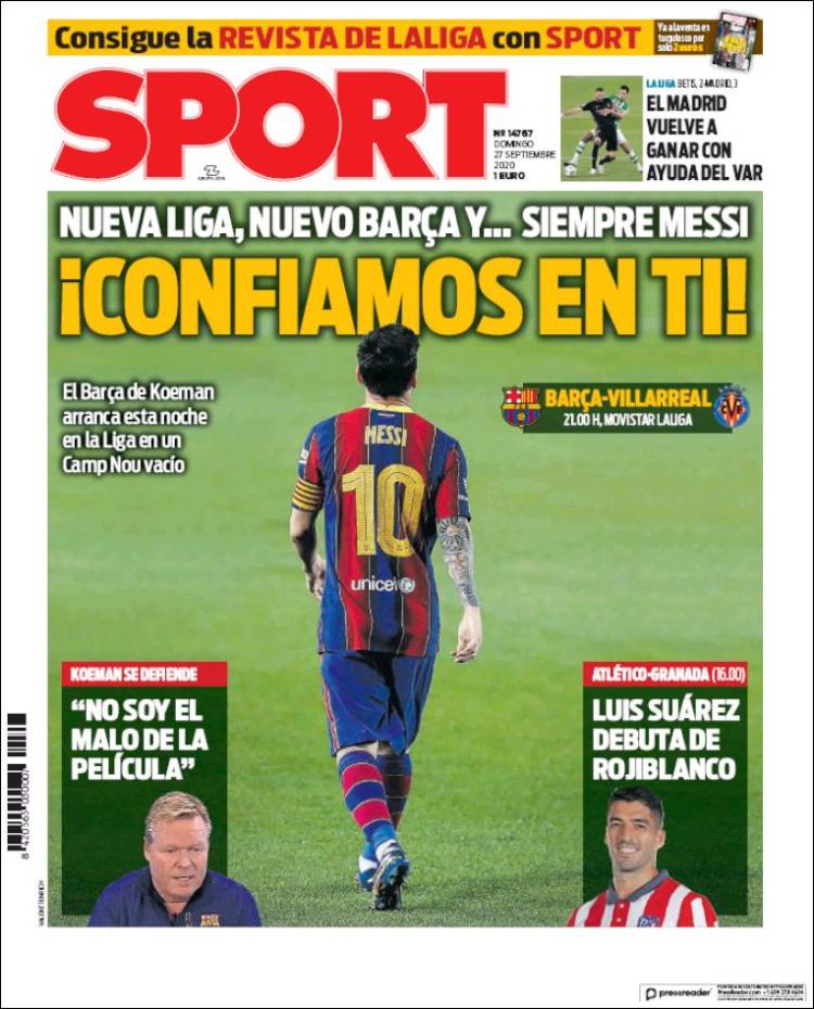 Sport Portada 27 09 2020