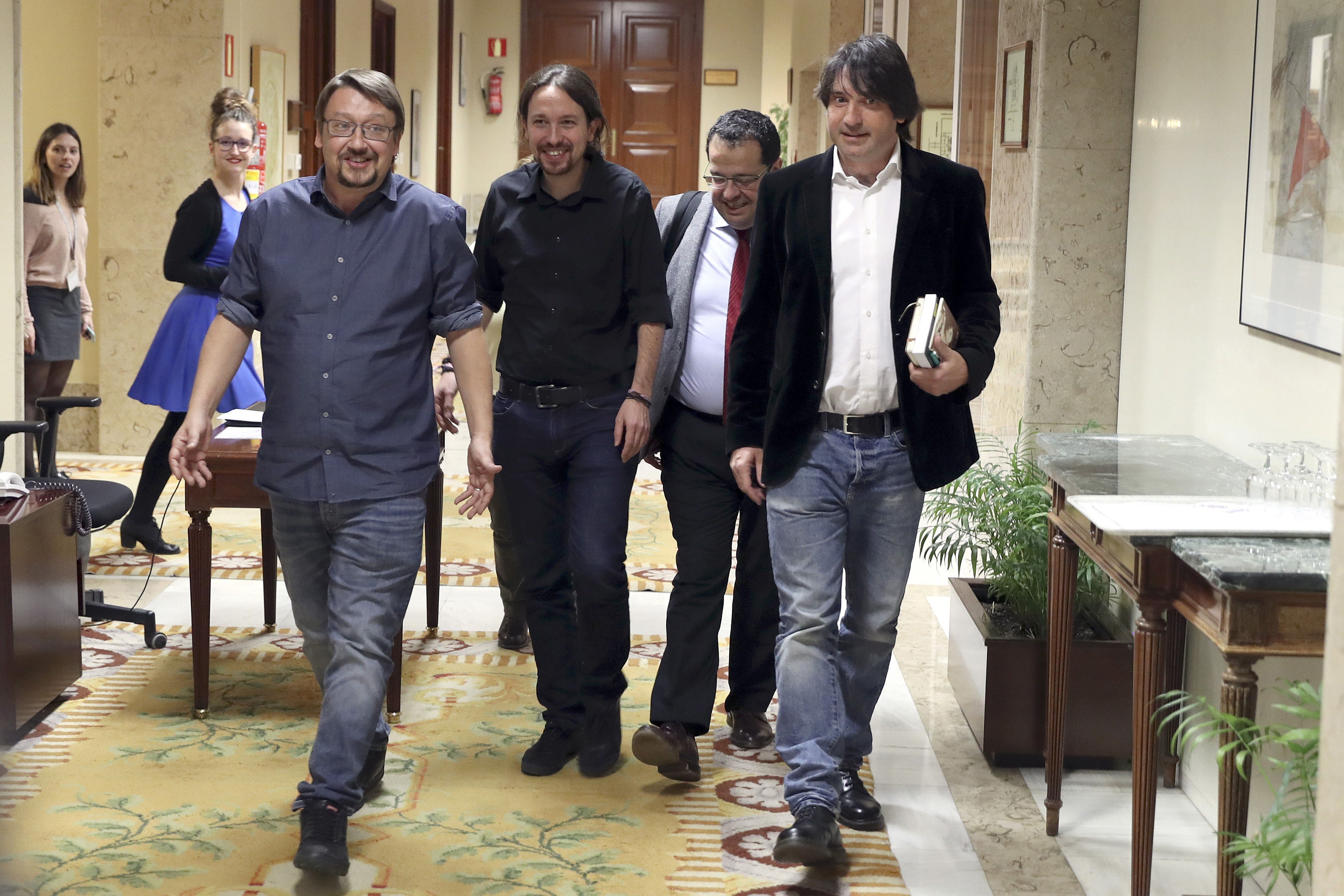 El Pacte pel Referèndum cierra con Iglesias su ronda de contactos en Madrid