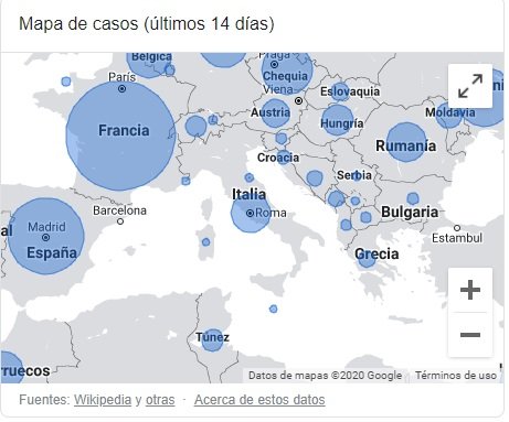 italia casos habitants google maps captura