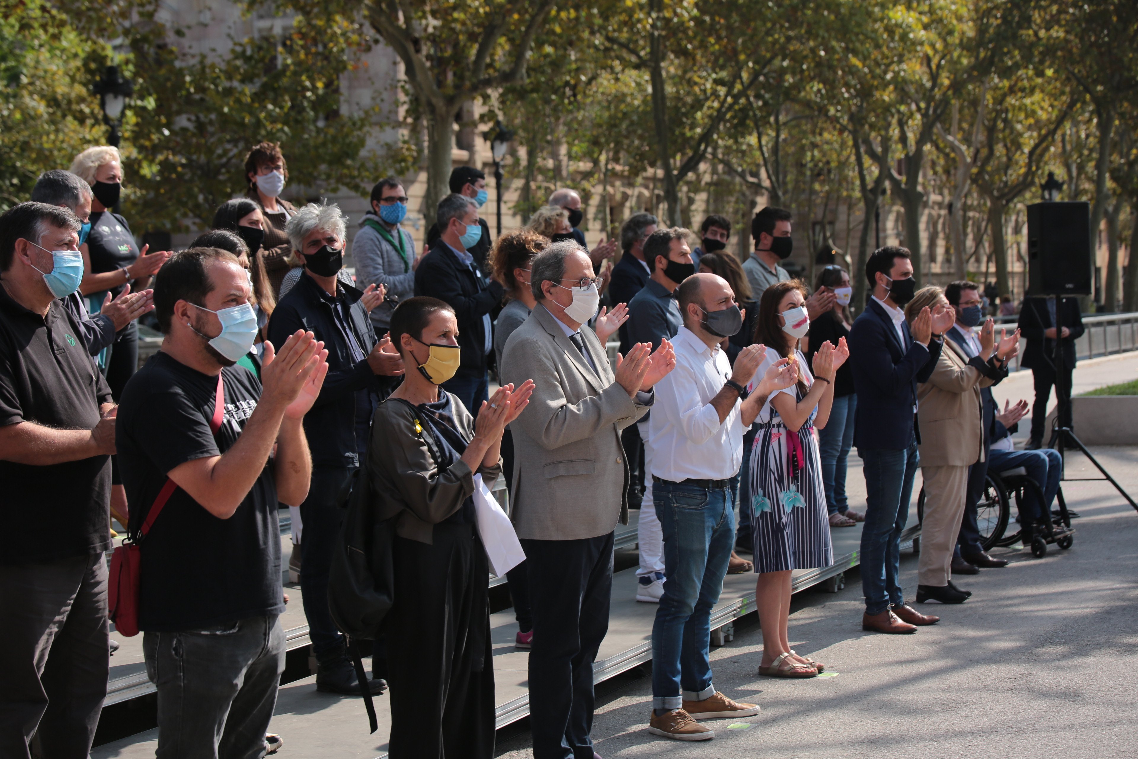 L'independentisme recorda l'1-O amb imatge unitària però discurs diferenciat