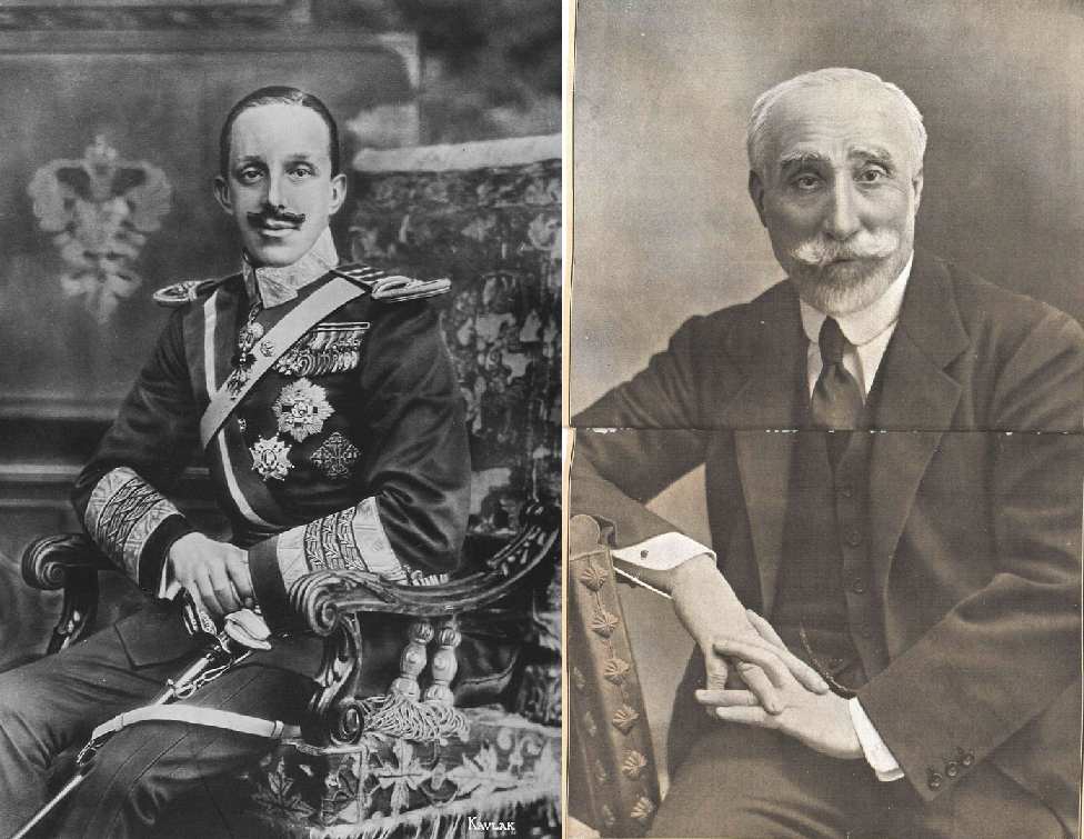 Alfonso XIII y Amasa. Fotos Kaulak. Fuente Museo de Arte de Catalunya y Revista La Esfera