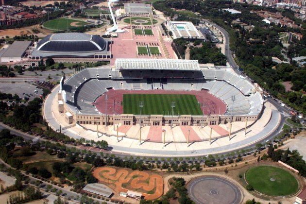 Vista aèria de l'Estadi Olimpic Lluís Companys