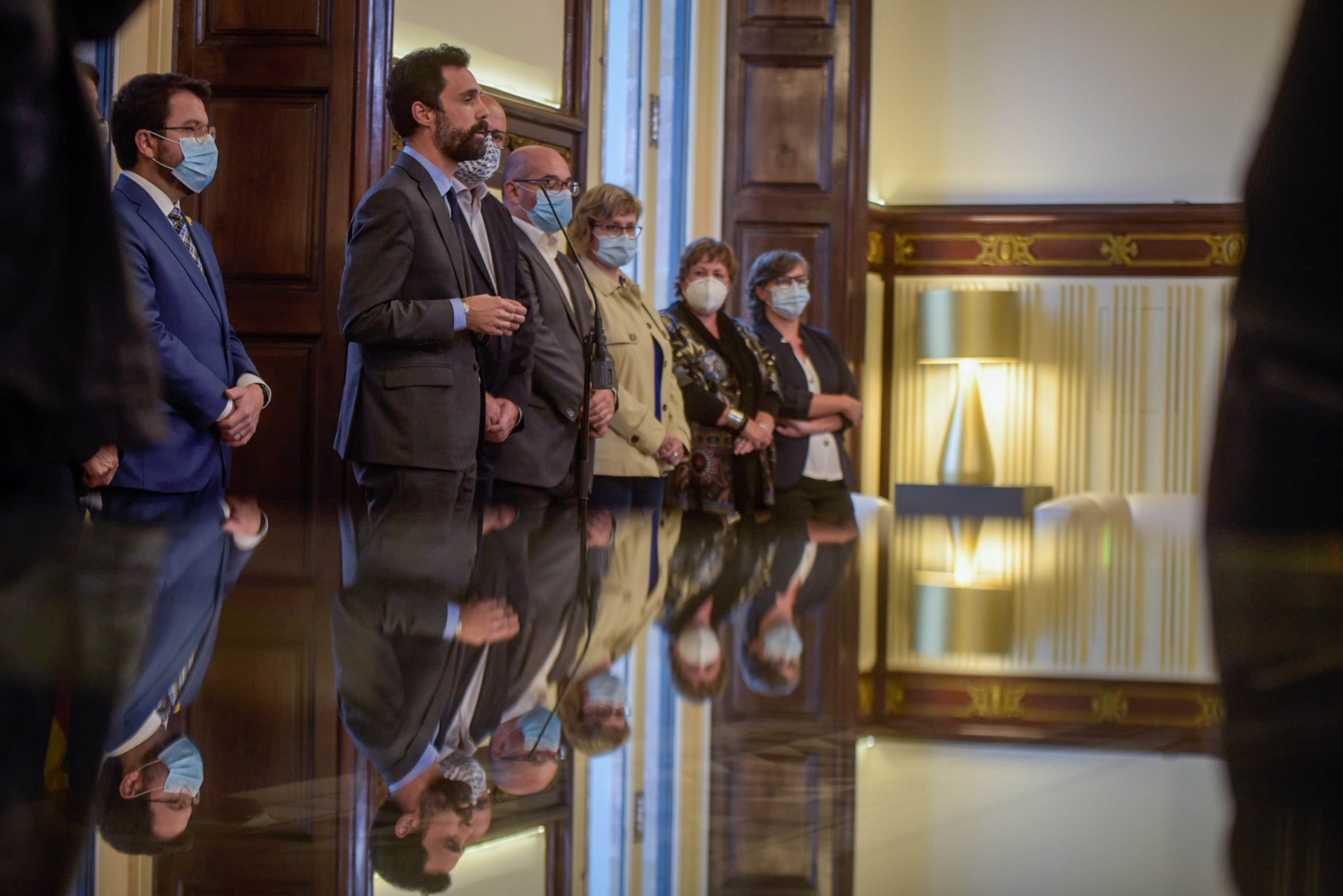 Homenaje del Parlament a los miembros de la Mesa condenados por el TSJC