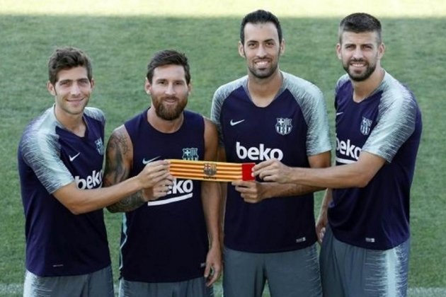 Messi Sergi Roberto Busquets Pique FC Barcelona