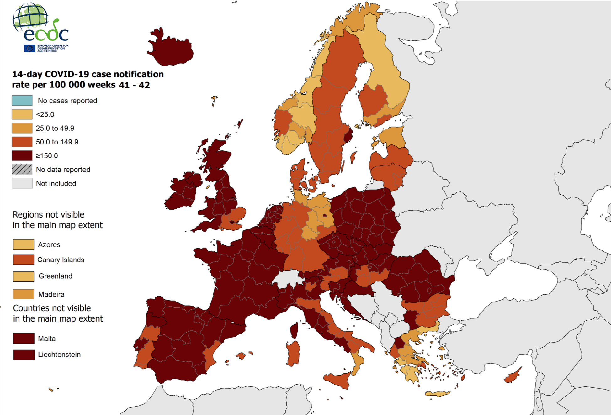 MAPA | Alarmante aumento de los casos de Covid en la UE