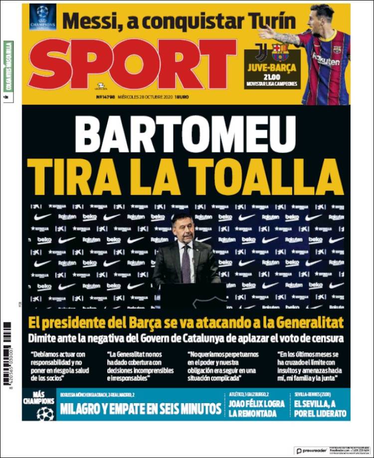 Sport Portada 28 10 2020