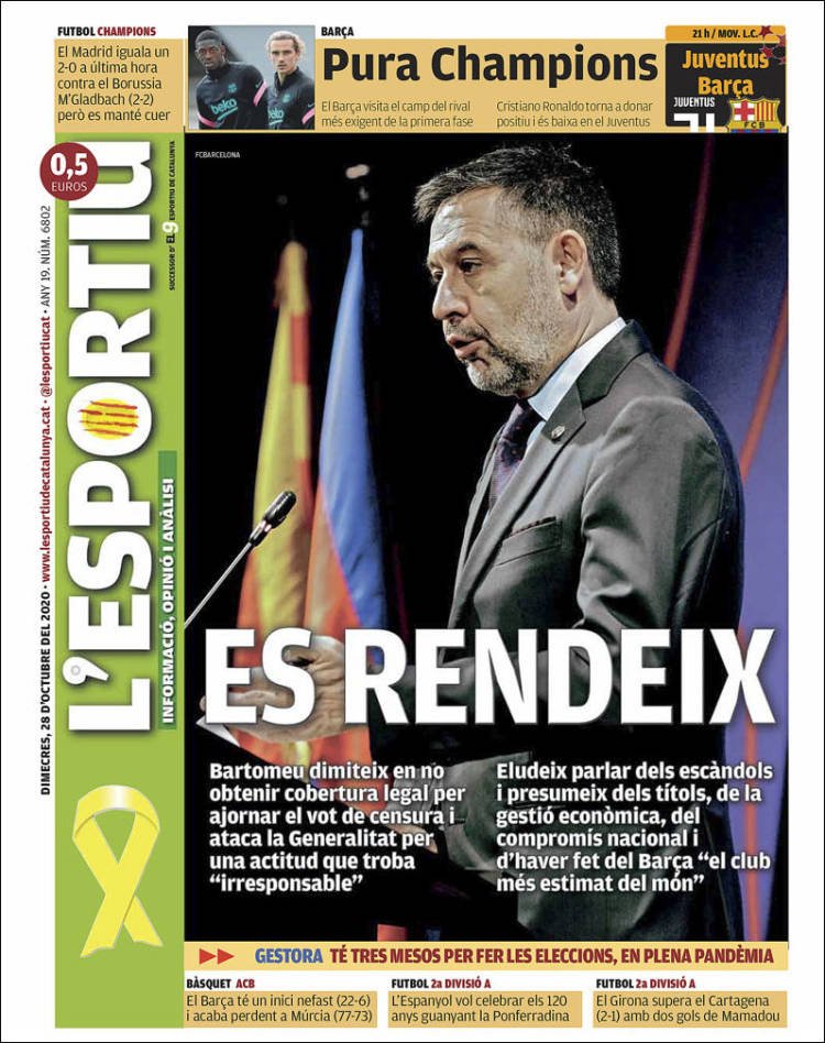 L'Esportiu Portada 28 10 2020