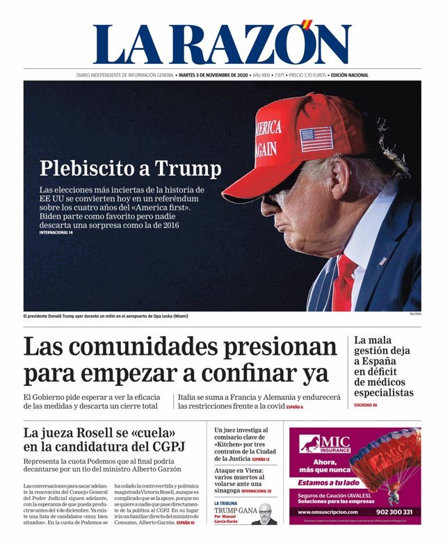 LA RAZON 3 novembre