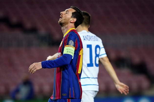 Leo Messi trist Champions Barca EFE