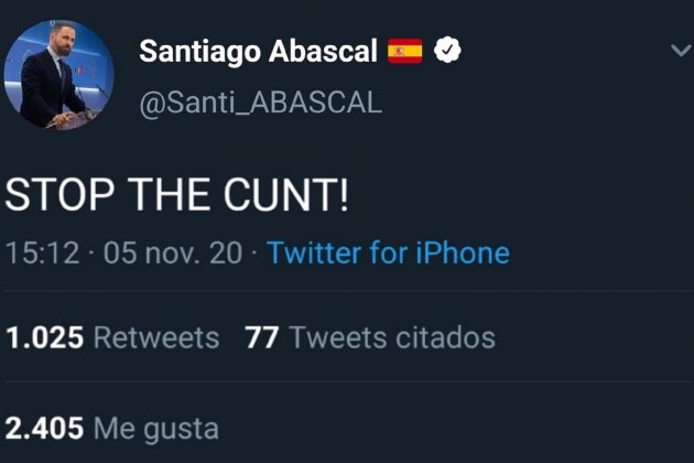 Santiago Abascal Stop the cunt 