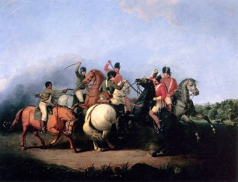 Representació de la Batalla de Cowpens. William Ranney (1845). Al centre i d'esquena Washington i a la seva esquerra Ferragut. Font Wikimedia Commons