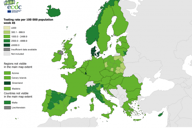 w45 COVID19 EU EEA UK National Testing Rate 0