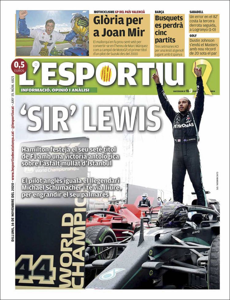 L'Esportiu Portada 16 11 2020