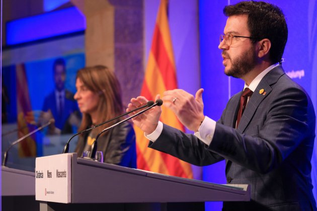 Aragonès Budó roda de premsa pla desescalada Covid Jordi Bedmar