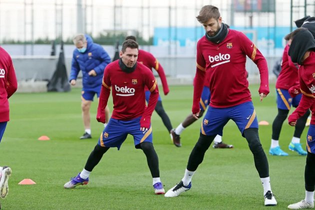 Messi Piqué Entrenamiento FCB