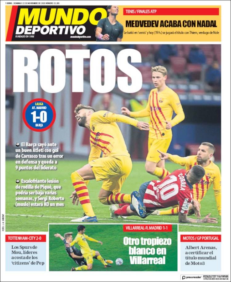 Mundo Deportivo Portada 22 11 20202