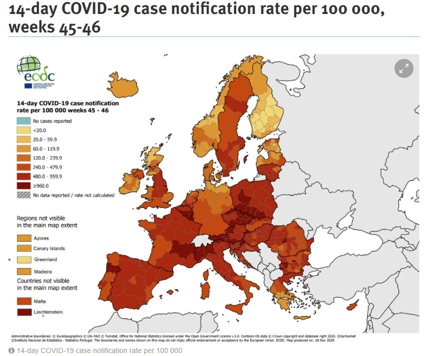ultims 14 des casos coronavirus europa ecdc