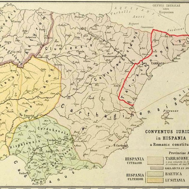 Mapa del conventus tarraconense. Font. Universitat de Berlín.