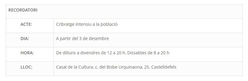 Cribratge Castelldefels