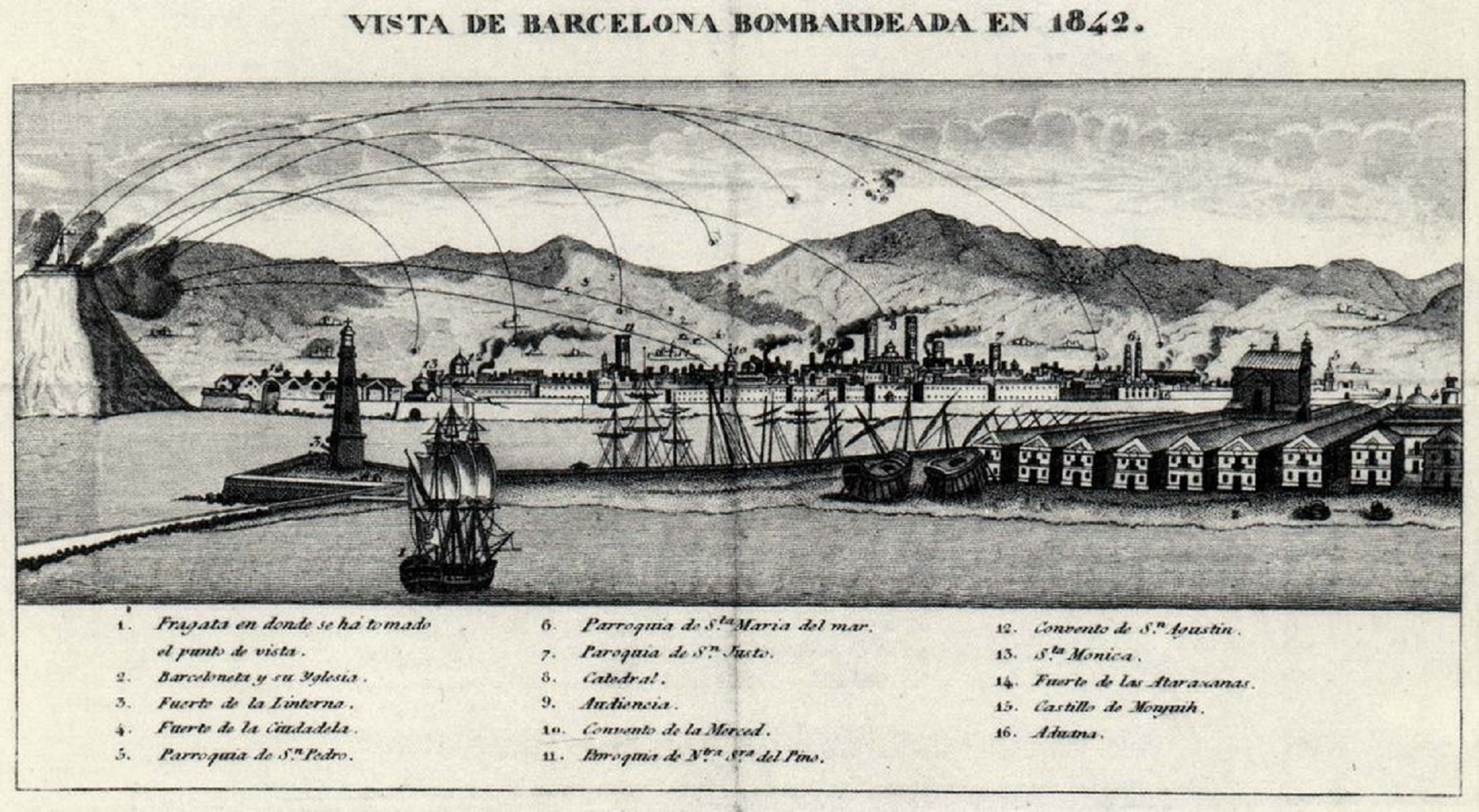 El regente de España ordena el bombardeo de Barcelona