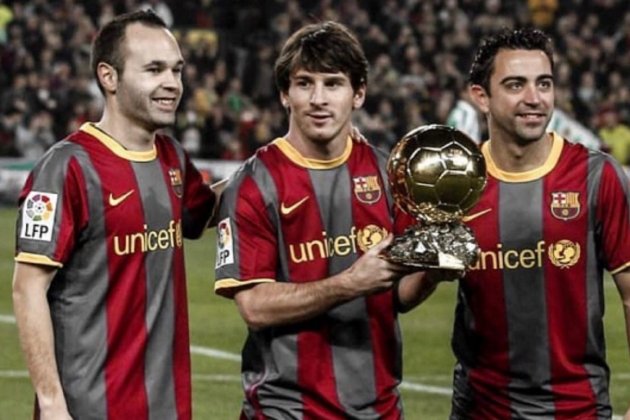 Messi Iniesta Xavi Pilota Or @xavi