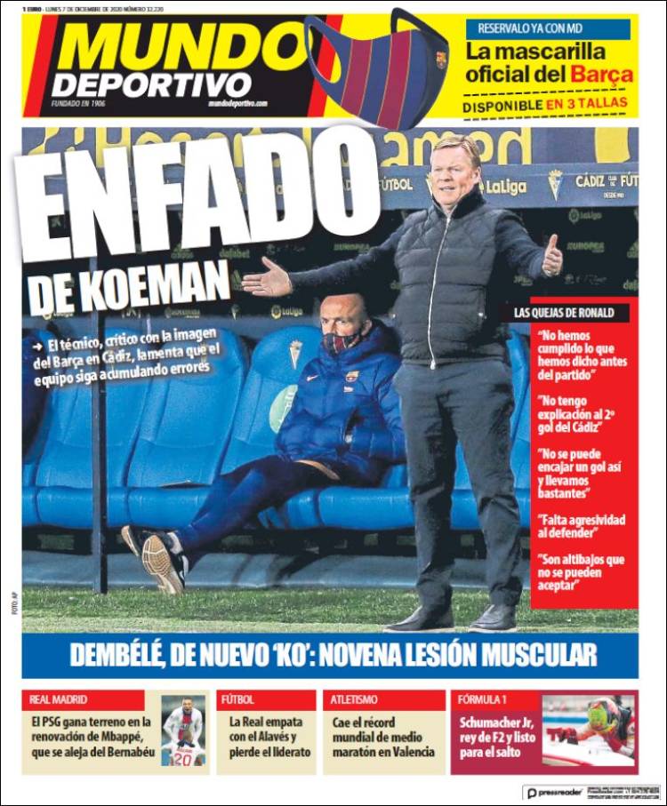 Mundo Deportivo Portada 07 12 2020