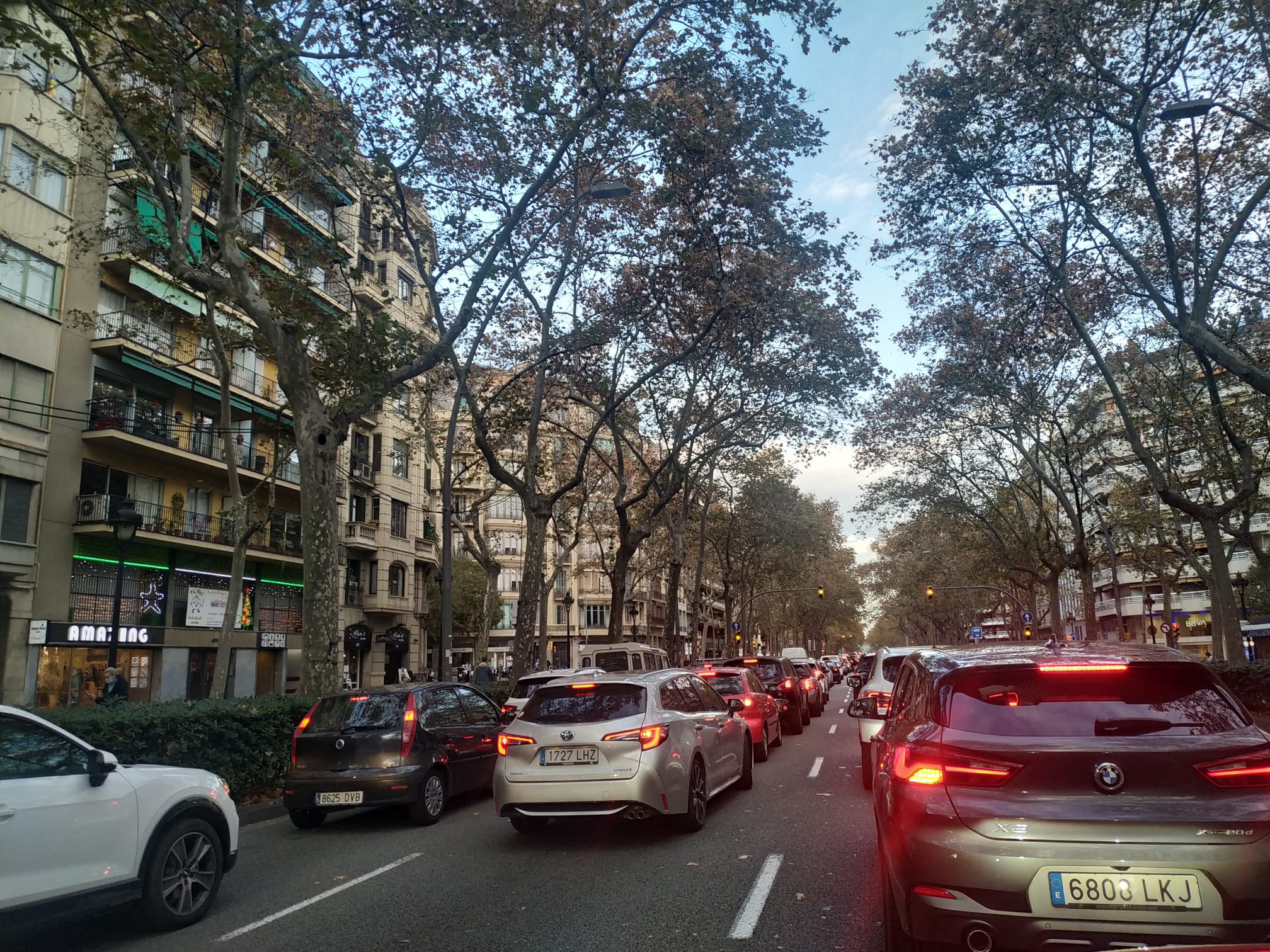 Colapso viario en el centro de Barcelona