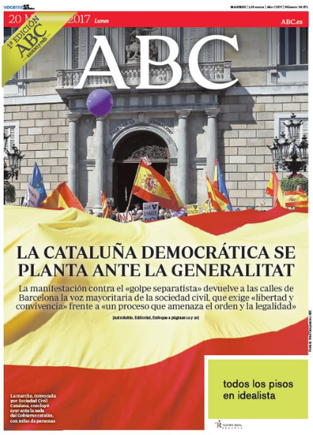 La "veu majoritària" de la manifestació de SCC que només veu la premsa estatal