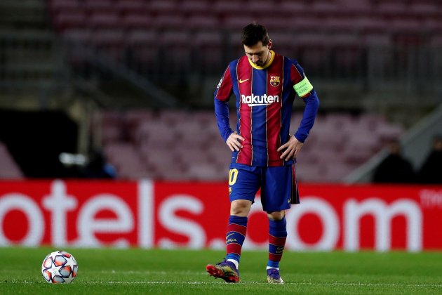 Leo Messi trist Barca Juventus EFE