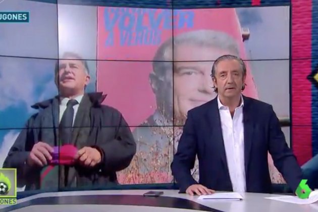 Josep Pedrerol reacción en pancarta de Laporta en el Bernabéu La Sexta