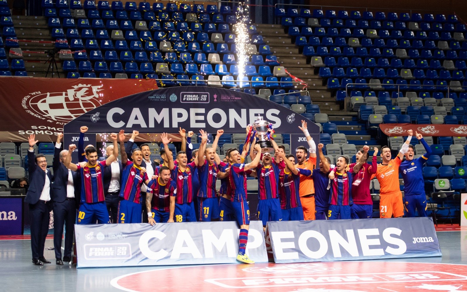 El Barça de fútbol sala confirma contra el Jaén que es el rey de copas