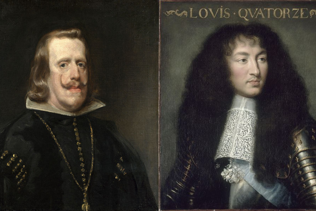 Representació de Felip IV i Lluís XIV. Font Museo del Prado i Museu de Versalles
