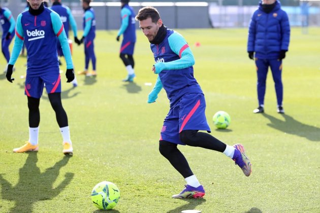 Entrenament Barça Messi