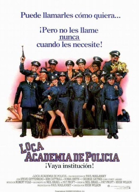 loca academia de policía poster