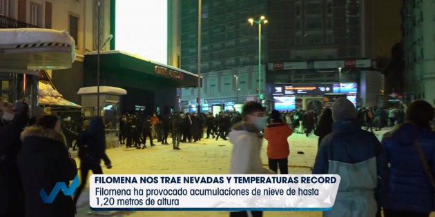 Guerra de nieve en Madrid Telecinco