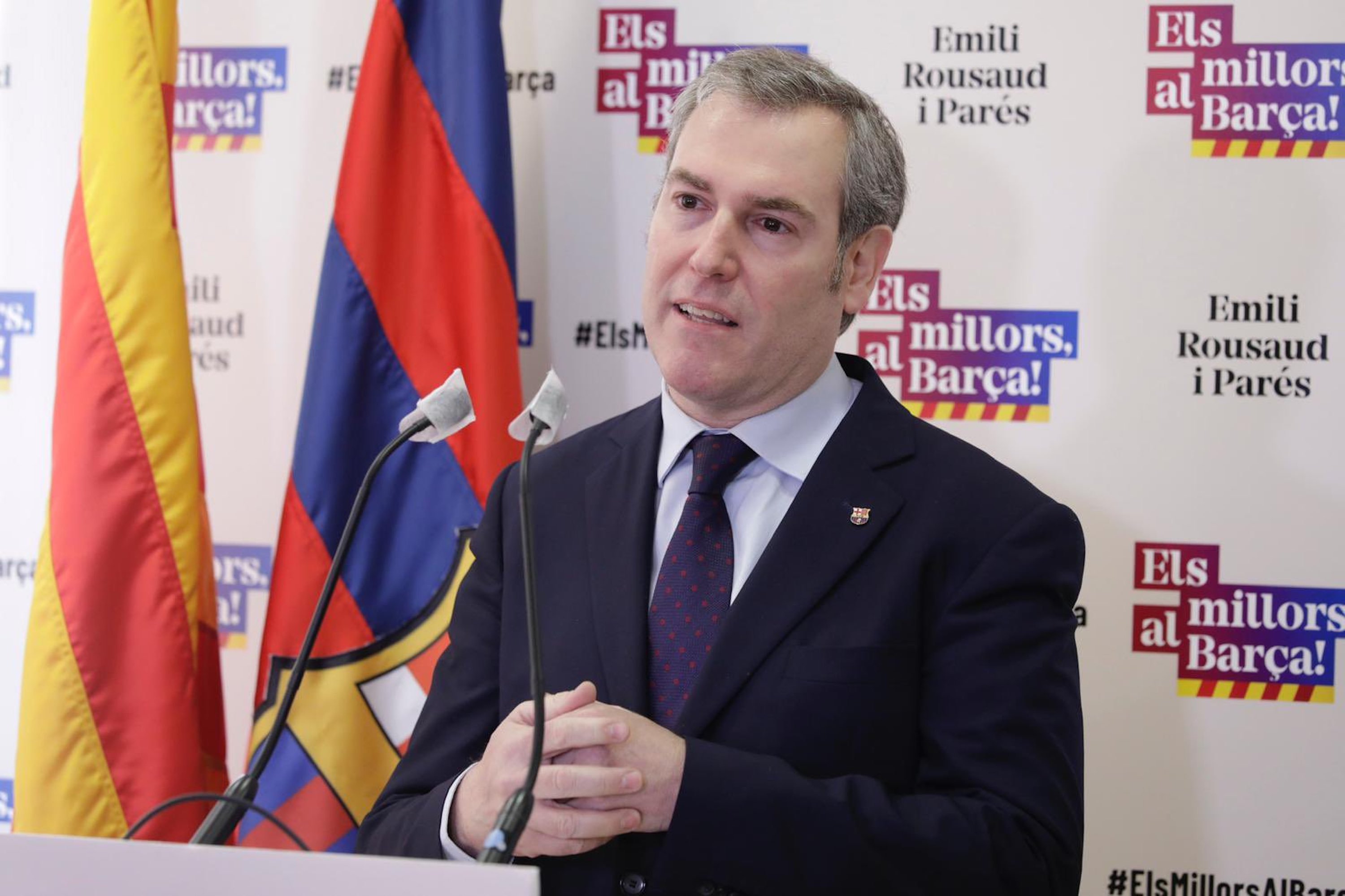 Rousaud deja la carrera electoral del Barça dolido y entre lágrimas Rousaud deja la carrera electoral del Barça dolido y entre lágrimas