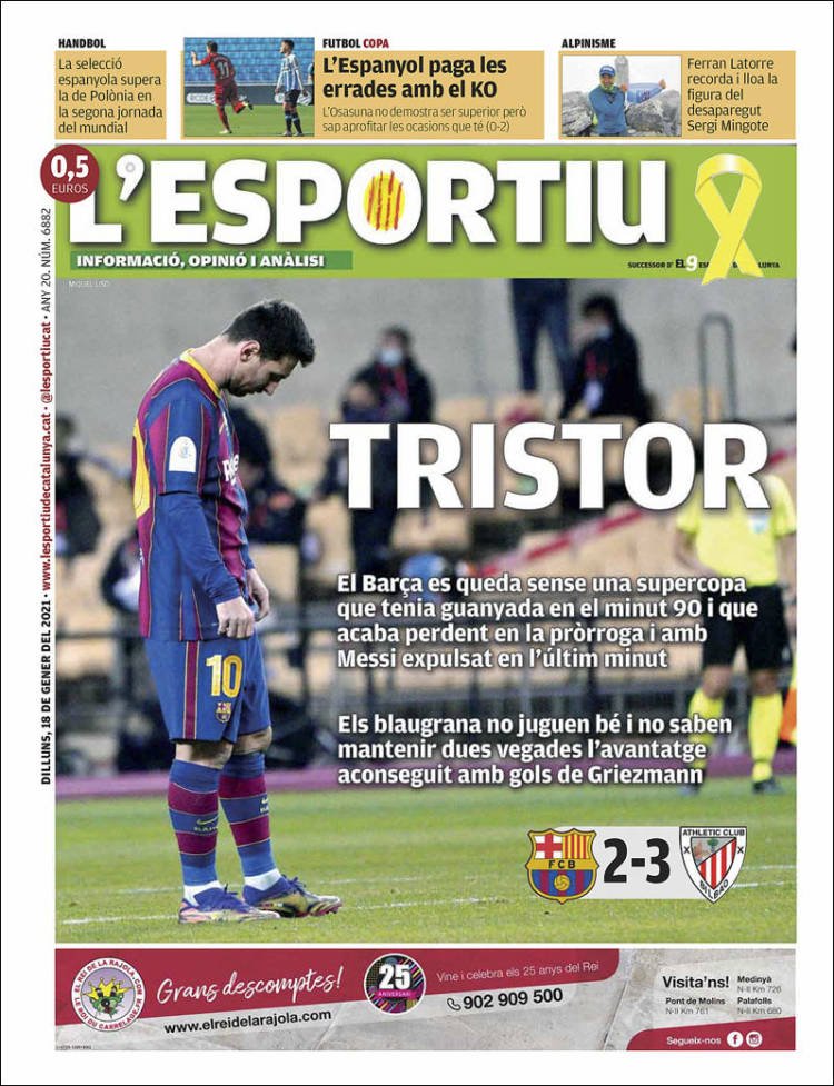 L'Esportiu Portada 18 01 2021