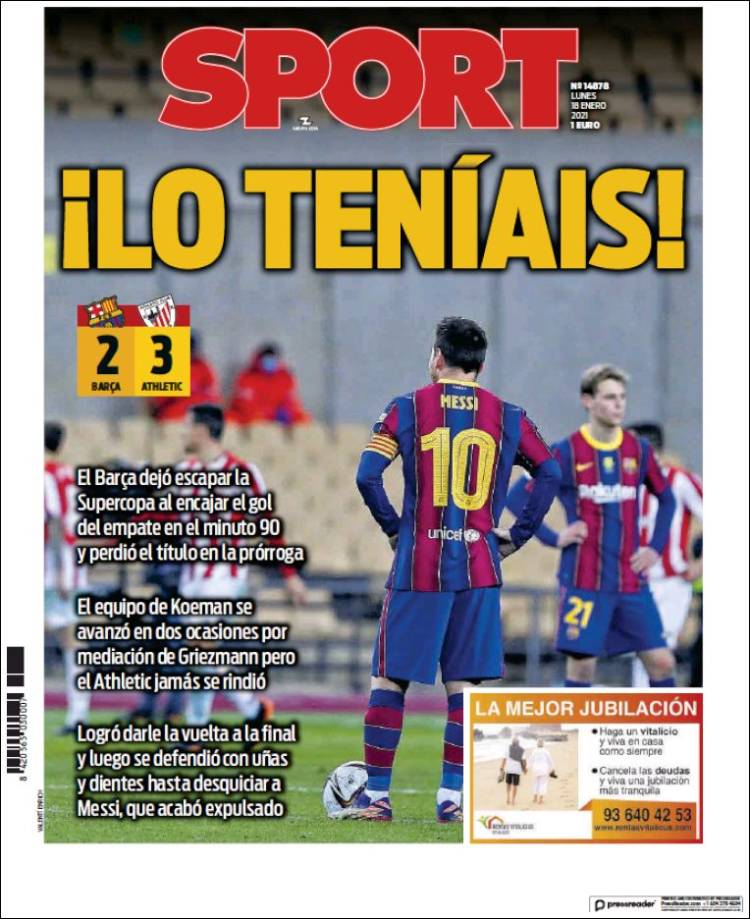 Sport Portada 18 01 2021