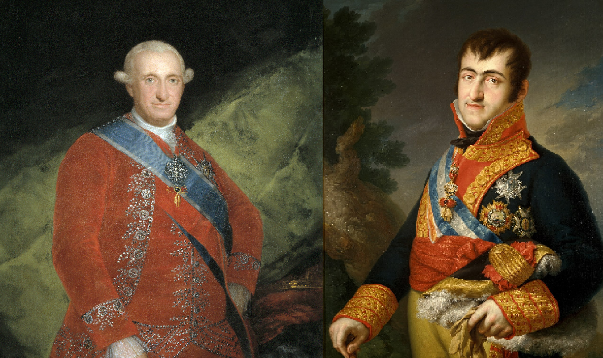 Representación de Carlos IV y Fernando VII. Fuente Museo del Prado
