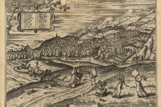 Grabado de Granada (1565). Fuente Cartoteca de Catalunya