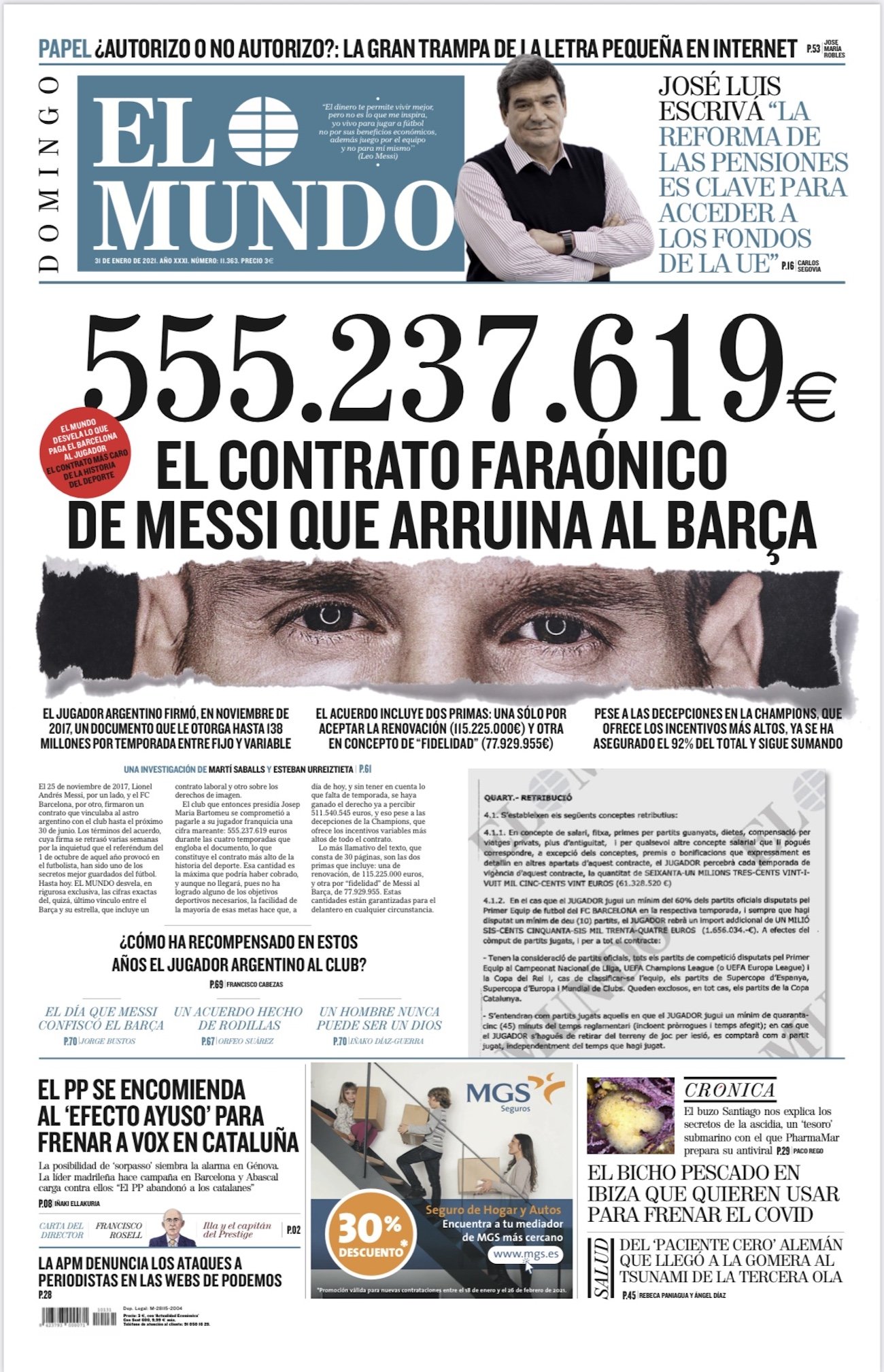 El Mundo Portada 31 01 2021