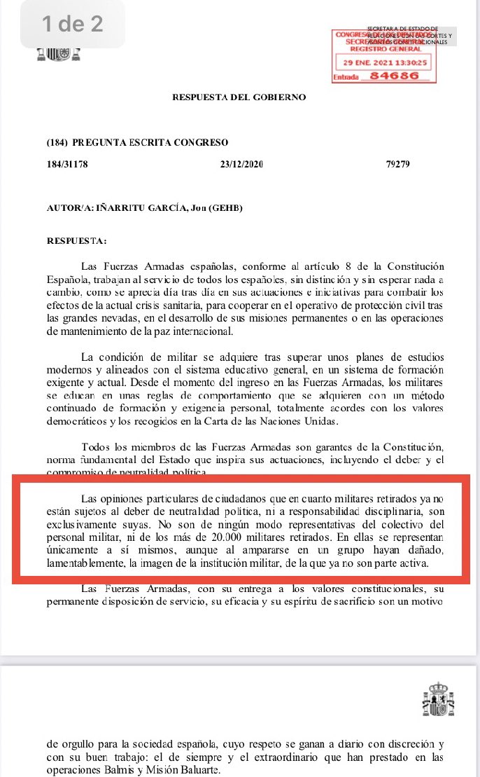 resposta govern espanyol militars iñarritu