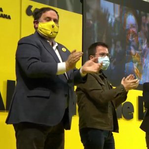 Acto ERC Oriol Junqueras elecciones Catalunya campaña Lleida Marta Vilalta Pere Aragonès / ERC Acto ERC Oriol Junqueras elecciones Catalunya campaña Lleida Marta Vilalta Pere Aragonès / ERC