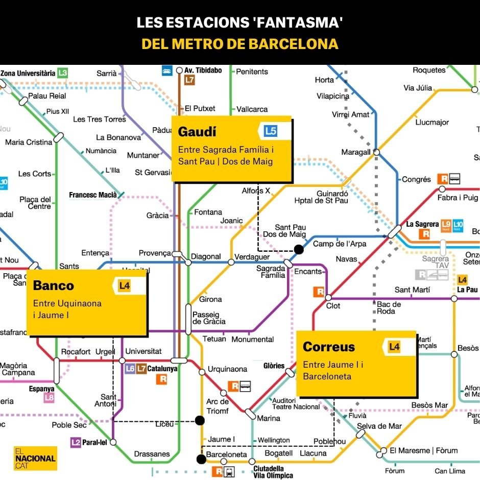 Localització estacions 'fantasma' metro BCN   Maria Lopez