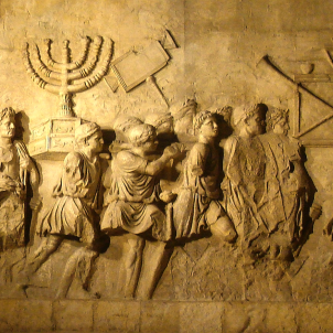 L'arc de Titus a Roma que mostra la destrucció del temple de Jerusalem L'arc de Titus a Roma que mostra la destrucció del temple de Jerusalem