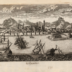 Vista de Gibraltar (1706). Font Cartoteca de Catalunya Vista de Gibraltar (1706). Font Cartoteca de Catalunya