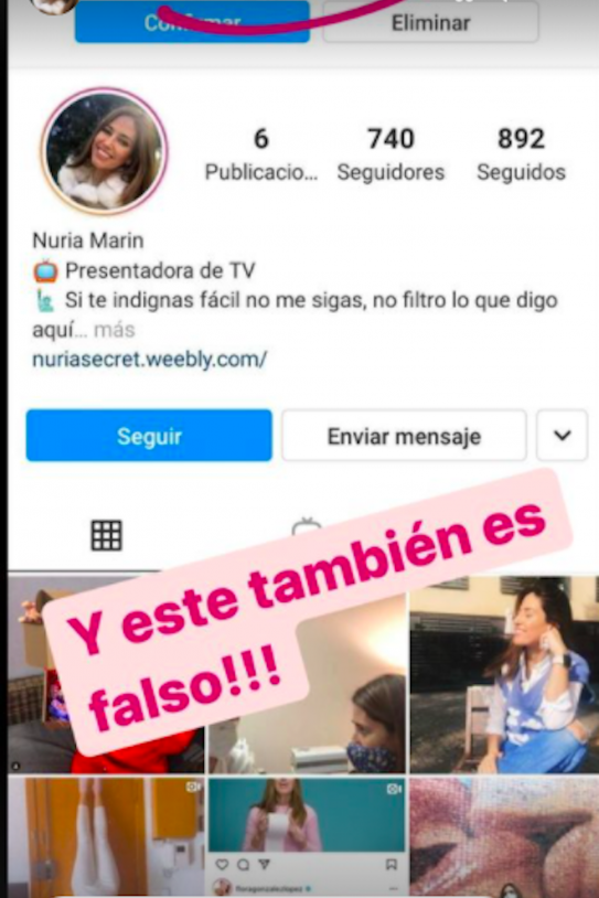 Nuria Marín, Instagram