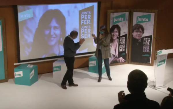 Laura Borràs y Quim Torra acto Granollers elecciones Junts
